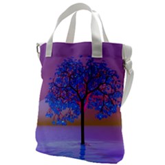 Tree Sunset Canvas Messenger Bag by icarusismartdesigns