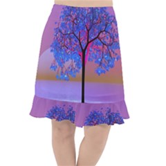 Tree Sunset Fishtail Chiffon Skirt by icarusismartdesigns