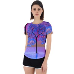 Tree Sunset Back Cut Out Sport Tee by icarusismartdesigns