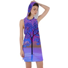 Tree Sunset Racer Back Hoodie Dress by icarusismartdesigns