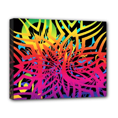 Abstract Jungle Deluxe Canvas 20  X 16  (stretched) by icarusismartdesigns