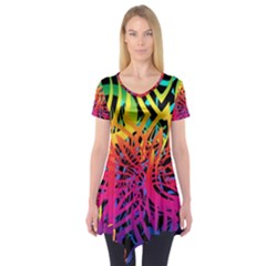 Abstract Jungle Short Sleeve Tunic  by icarusismartdesigns