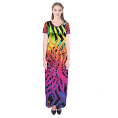 Abstract Jungle Short Sleeve Maxi Dress by icarusismartdesigns