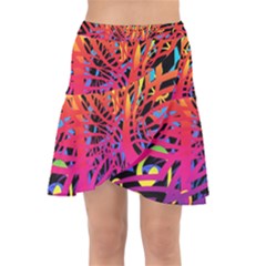 Abstract Jungle Wrap Front Skirt by icarusismartdesigns