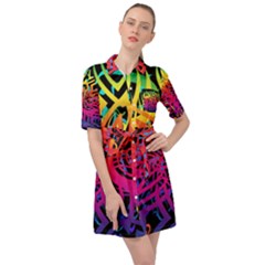 Abstract Jungle Belted Shirt Dress by icarusismartdesigns