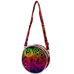 Abstract Jungle Crossbody Circle Bag by icarusismartdesigns