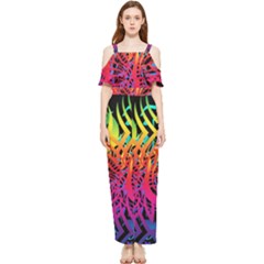 Abstract Jungle Draped Sleeveless Chiffon Jumpsuit by icarusismartdesigns