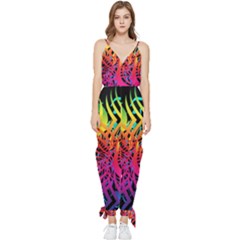 Abstract Jungle Sleeveless Tie Ankle Jumpsuit by icarusismartdesigns