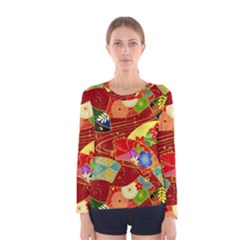 Floral Abstract Women s Long Sleeve Tee