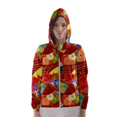 Floral Abstract Women s Hooded Windbreaker by icarusismartdesigns