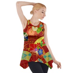 Floral Abstract Side Drop Tank Tunic by icarusismartdesigns