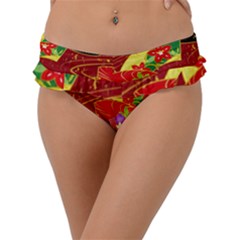 Floral Abstract Frill Bikini Bottom by icarusismartdesigns