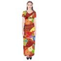 Floral Abstract Short Sleeve Maxi Dress View1