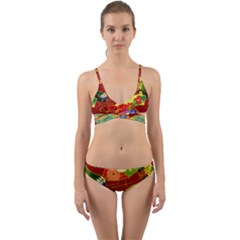 Floral Abstract Wrap Around Bikini Set by icarusismartdesigns