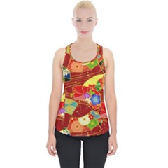 Floral Abstract Piece Up Tank Top by icarusismartdesigns