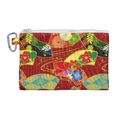 Floral Abstract Canvas Cosmetic Bag (large) by icarusismartdesigns