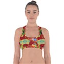 Floral Abstract Cross Back Hipster Bikini Top  View1