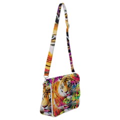 Tiger In The Jungle Shoulder Bag With Back Zipper by icarusismartdesigns