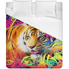 Tiger In The Jungle Duvet Cover (california King Size) by icarusismartdesigns