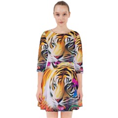 Tiger In The Jungle Smock Dress by icarusismartdesigns