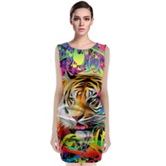 Tiger In The Jungle Sleeveless Velvet Midi Dress