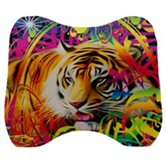 Tiger In The Jungle Velour Head Support Cushion by icarusismartdesigns