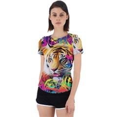 Tiger In The Jungle Back Cut Out Sport Tee by icarusismartdesigns