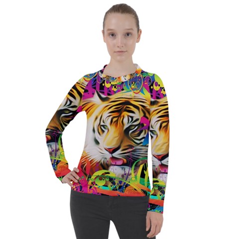 Tiger In The Jungle Women s Pique Long Sleeve Tee by icarusismartdesigns