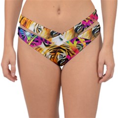 Tiger In The Jungle Double Strap Halter Bikini Bottom by icarusismartdesigns