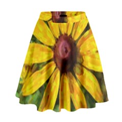 Sunflower Painting High Waist Skirt by ExtraGoodSauce