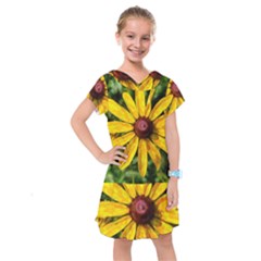 Sunflower Painting Kids  Drop Waist Dress by ExtraAwesomeSauce