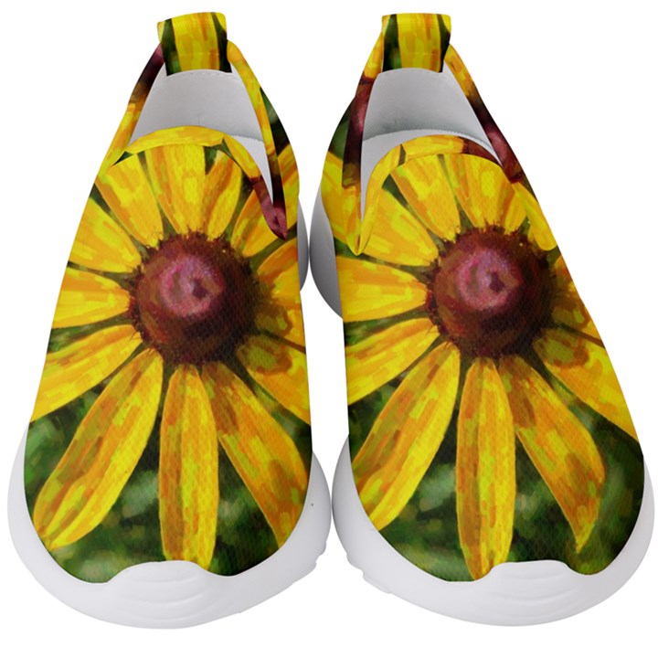 Sunflower Painting Kids  Slip On Sneakers