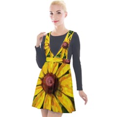 Sunflower Painting Plunge Pinafore Velour Dress by ExtraAwesomeSauce