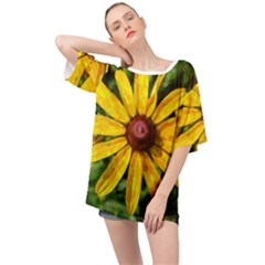 Sunflower Painting Oversized Chiffon Top by ExtraGoodSauce