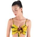 Sunflower Painting Woven Tie Front Bralet View1