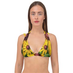 Sunflower Painting Double Strap Halter Bikini Top by ExtraGoodSauce