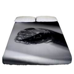 Black And White Snake Fitted Sheet (king Size) by ExtraGoodSauce