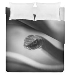 Black And White Snake Duvet Cover Double Side (queen Size) by ExtraGoodSauce