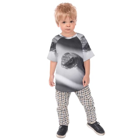 Black And White Snake Kids  Raglan Tee by ExtraGoodSauce