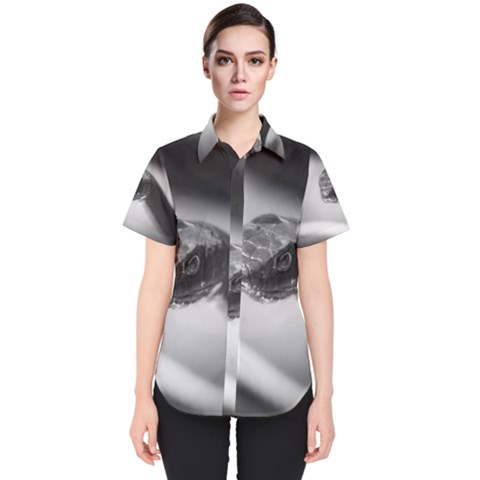 Black And White Snake Women s Short Sleeve Shirt by ExtraGoodSauce