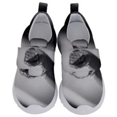 Black And White Snake Kids  Velcro No Lace Shoes by ExtraGoodSauce