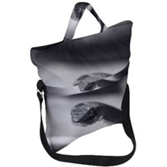 Black And White Snake Fold Over Handle Tote Bag by ExtraGoodSauce