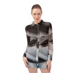 Black And White Snake Long Sleeve Chiffon Shirt