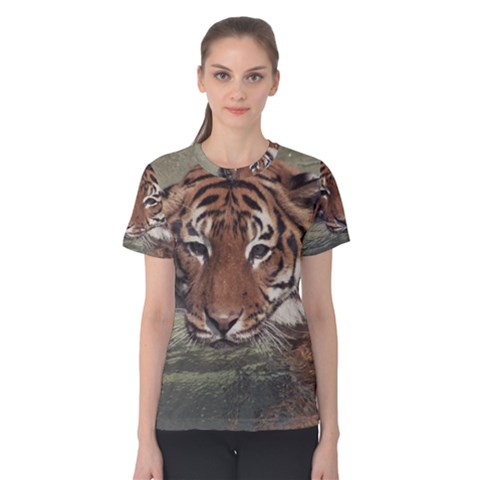 Swimming Tiger Women s Cotton Tee by ExtraGoodSauce