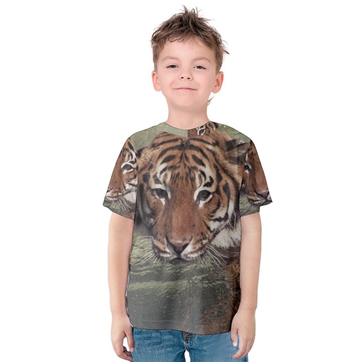 Swimming Tiger Kids  Cotton Tee