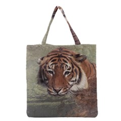 Swimming Tiger Grocery Tote Bag by ExtraGoodSauce