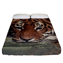 Swimming Tiger Fitted Sheet (king Size) by ExtraGoodSauce