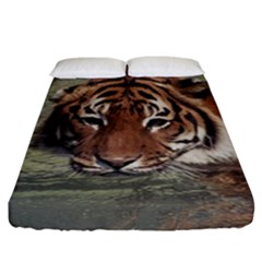 Swimming Tiger Fitted Sheet (california King Size) by ExtraGoodSauce