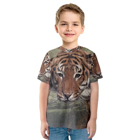 Swimming Tiger Kids  Sport Mesh Tee by ExtraGoodSauce