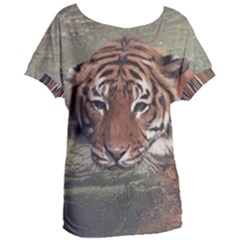 Swimming Tiger Women s Oversized Tee by ExtraGoodSauce